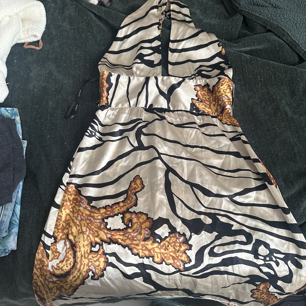 Stylish Halter Dress with Bold Print